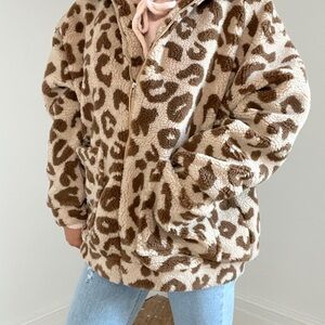 Storia Brown Leopard Teddy Jacket